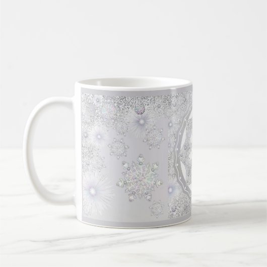 White Snowflake Koffiemok (Links)