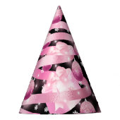 White Snowflake Light Roze Kerstaboom met lint Feesthoedjes (Voorkant)