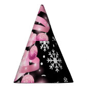 White Snowflake Light Roze Kerstaboom met lint Feesthoedjes (Rechts)
