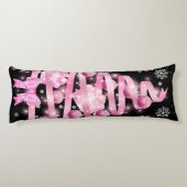 White Snowflake Light Roze Kerstaboom met lint Lichaamskussen (Achterkant)