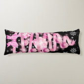 White Snowflake Light Roze Kerstaboom met lint Lichaamskussen (Voorkant)