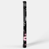 White Snowflake Light Roze Kerstaboom met lint Samsung Galaxy Hoesje (Rechterkant)