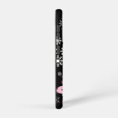 White Snowflake Light Roze Kerstaboom met lint Samsung Galaxy Hoesje (Rechterkant)