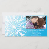 White Snowflake on Blauwgroen Blue Winter Wedding Save The Date (Voorkant)