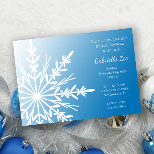 White Snowflake on Blue Winter Vrijgezellenfeest Kaart