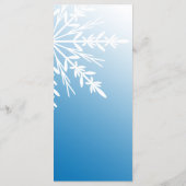 White Snowflake on Blue Winter Wedding Programme Programmakaart (Achterkant)