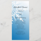 White Snowflake on Blue Winter Wedding Programme Programmakaart (Voorkant)