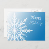White Snowflake op Blue Business Prettige feestdag Feestdagenkaart (Voorkant / Achterkant)