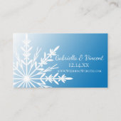 White Snowflake op Blue Wedding Website Informatiekaartje (Voorkant)