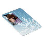 White Snowflake op Ice Blue Wedding Save the Date Magneet (Rechterzijde)