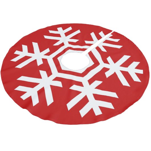 White Snowflake op Red Kerstmis Kerstboom Rok (Gekanteld)