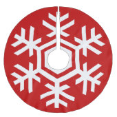 White Snowflake op Red Kerstmis Kerstboom Rok (Voorkant)