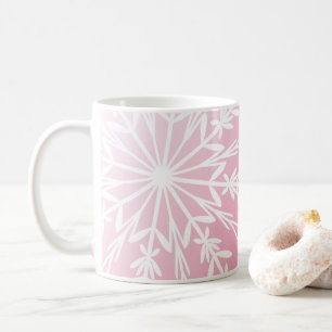 White Snowflake op roze Prettige feestdagen Koffiemok