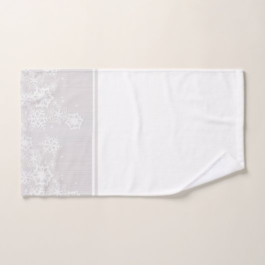 White Snowflake op Silver Winter Season Bad Handdoek (Handdoek)