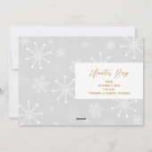 White Snowflake Ornaments kerstfoto Feestdagenkaart (Achterkant)