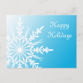 White Snowflake over Blauwgroen Prettige feestdage Feestdagenkaart