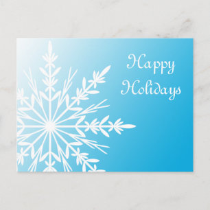 White Snowflake over Blauwgroen Prettige feestdage Feestdagenkaart
