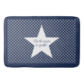 White Snowflake Pattern on a Midnight Blue Sky Badmat (Voorkant)