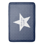 White Snowflake Pattern on a Midnight Blue Sky Badmat (Voorkant Verticaal)