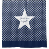 White Snowflake Pattern on a Midnight Blue Sky Douchegordijn (Voorkant)