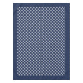 White Snowflake Pattern on a Midnight Blue Sky Tafelkleed (Voorkant)