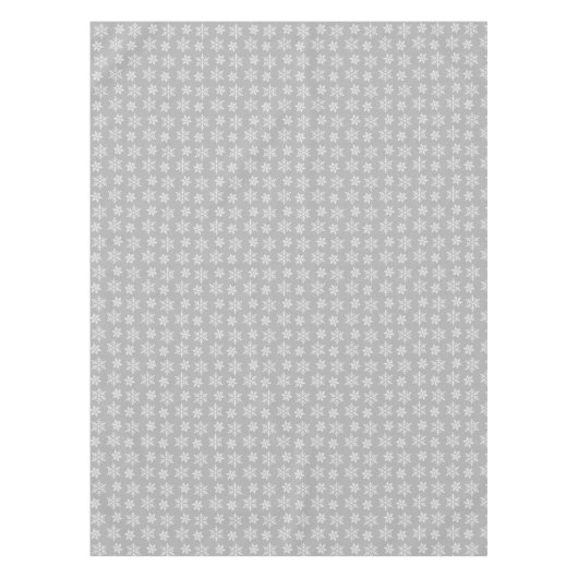 White Snowflake Pattern on Light Silver Grey Tafelkleed (Voorkant)