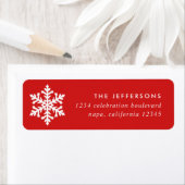 White Snowflake Return Address Label (Insitu)