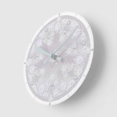 White Snowflake Ronde Klok (Hoek)