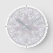 White Snowflake Ronde Klok (Voorkant)
