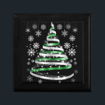 White Snowflake Silver Green Ribbon-kerstboom Cadeaudoosje<br><div class="desc">White Snowflake Silver Green Ribbon kerstboomvakantie met thema design</div>