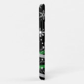 White Snowflake Silver Green Ribbon-kerstboom Case-Mate iPhone Case (Achterkant/rechts)