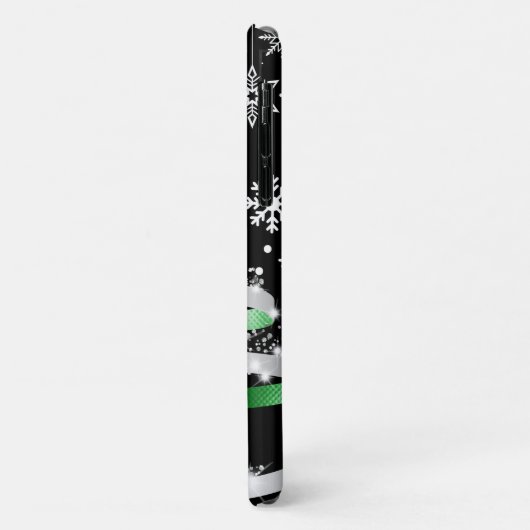 White Snowflake Silver Green Ribbon-kerstboom Case-Mate iPhone Case (Achterkant/links)