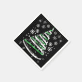 White Snowflake Silver Green Ribbon-kerstboom Servet (Hoek)