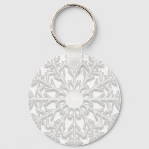 White Snowflake Sleutelhanger