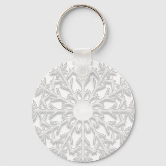 White Snowflake Sleutelhanger (Voorkant)