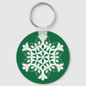 White Snowflake Sleutelhanger (Voorkant)