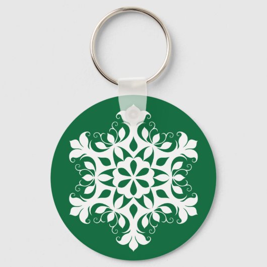 White Snowflake Sleutelhanger (Voorkant)