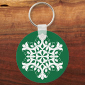 White Snowflake Sleutelhanger (Voorkant)