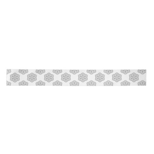 White Snowflake Star Pattern Wrapping Satijnen Lint (Voorkant)