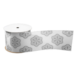 White Snowflake Star Pattern Wrapping Satijnen Lint