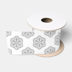 White Snowflake Star Pattern Wrapping Satijnen Lint