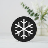 White Snowflake | Uitnodiging tot feestdag (Staand voorkant)