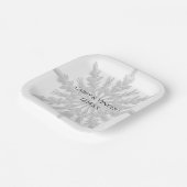 White Snowflake Winter Wedding Papieren Bordje (Gebogen)