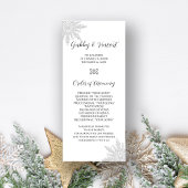 White Snowflake Winter Wedding Programme Programmakaart