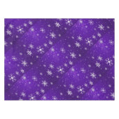 White Snowflakes Blue Background Cotton Tablecloth Tafelkleed (Voorkant (Horizontaal))