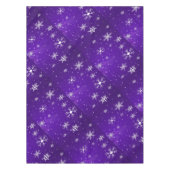 White Snowflakes Blue Background Cotton Tablecloth Tafelkleed (Voorkant)