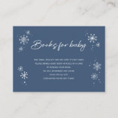 White Snowflakes Blue Books voor Baby Ticket Informatiekaartje (Voorkant)