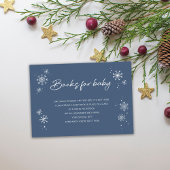 White Snowflakes Blue Books voor Baby Ticket Informatiekaartje