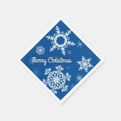 White Snowflakes Blue Paper Napkins Servet (Hoek)
