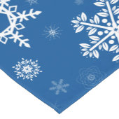 White Snowflakes Blue Table Runner Korte Tafelloper (Hoek)
